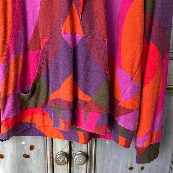 Farm Rio for Anthropologie Banana Gradient Vibrant Color Hoodie Size M - Picture 4 of 10
